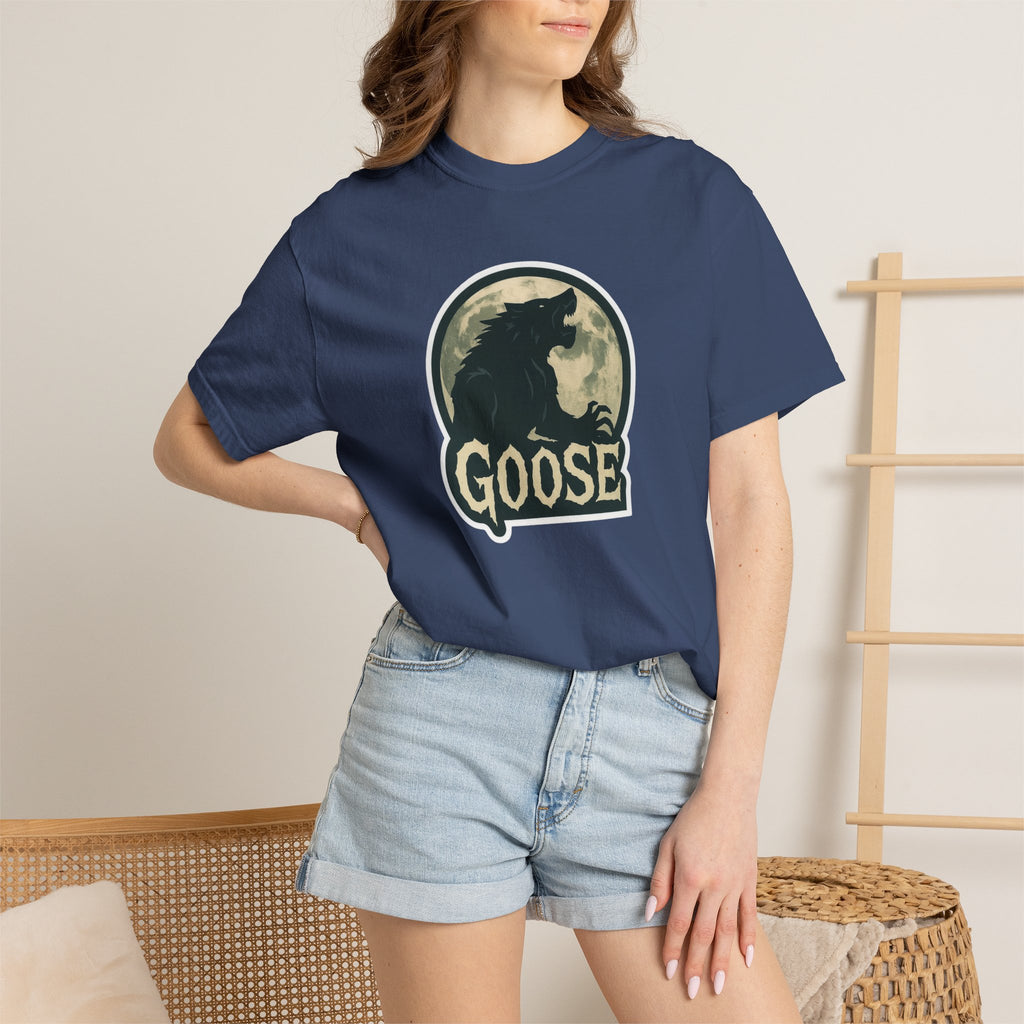 Goose Moon T-Shirt — Vintage Werewolf Silhouette Graphic Tee