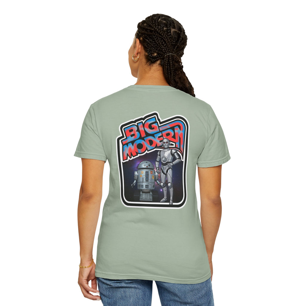 Big Modern Robot Graphic T-Shirt — "GOOSE" Chest Text, Retro Sci‑Fi Back Print