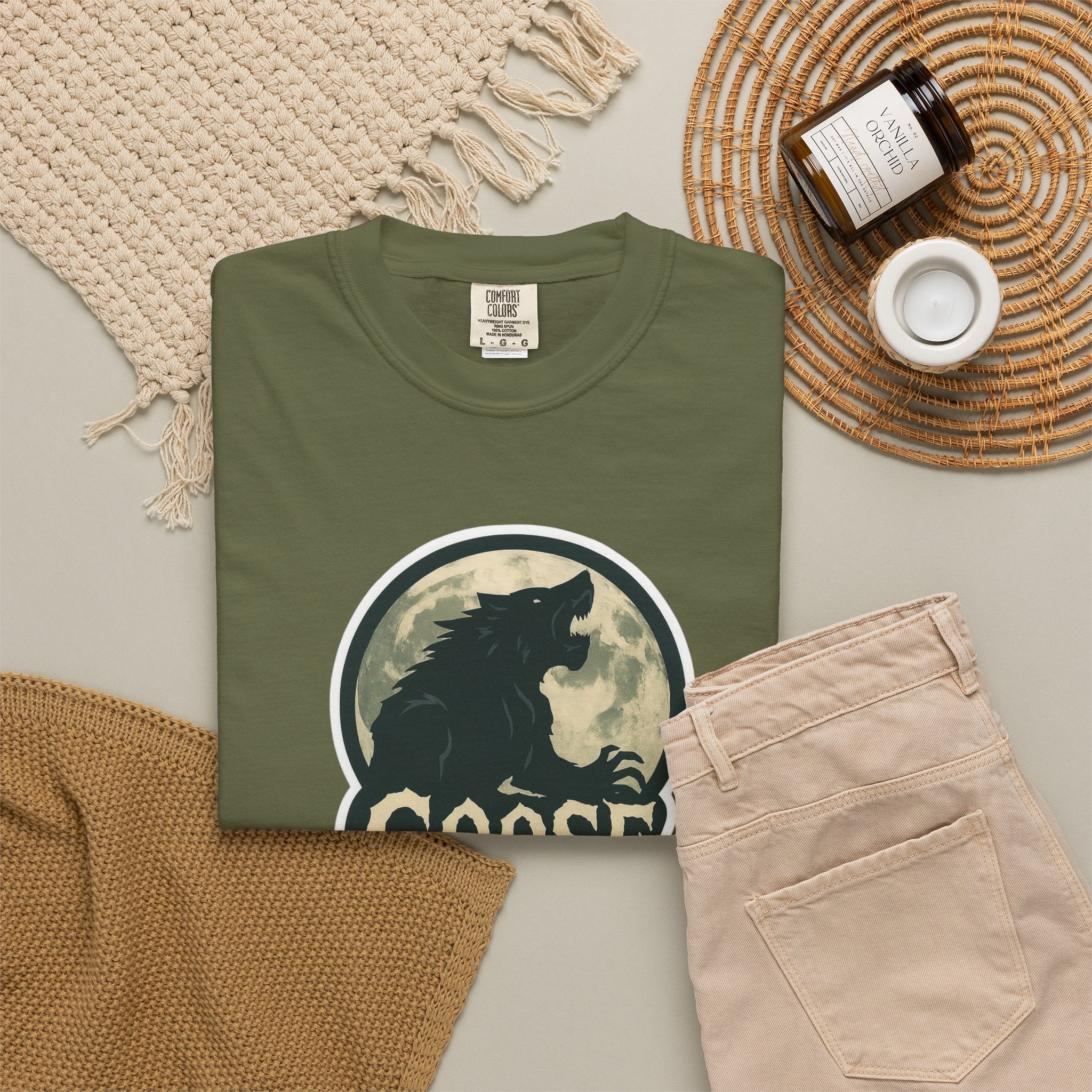 Goose Moon T-Shirt — Vintage Werewolf Silhouette Graphic Tee