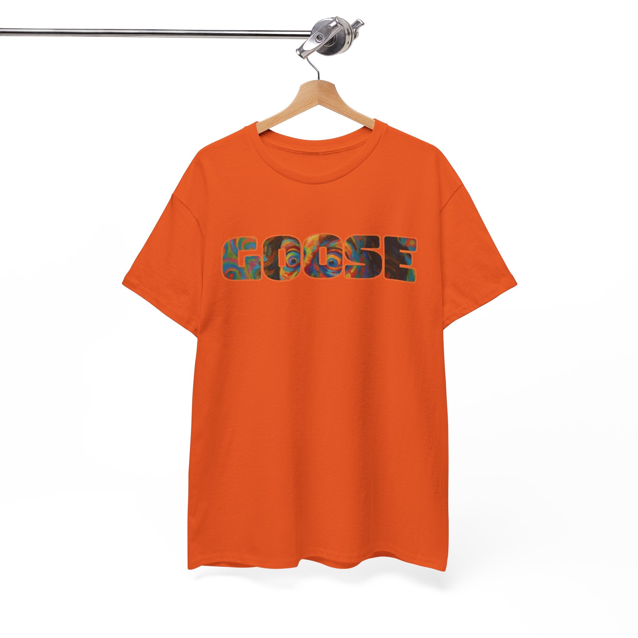 Goose Graphic Tee — Retro Camo Lettering Shirt