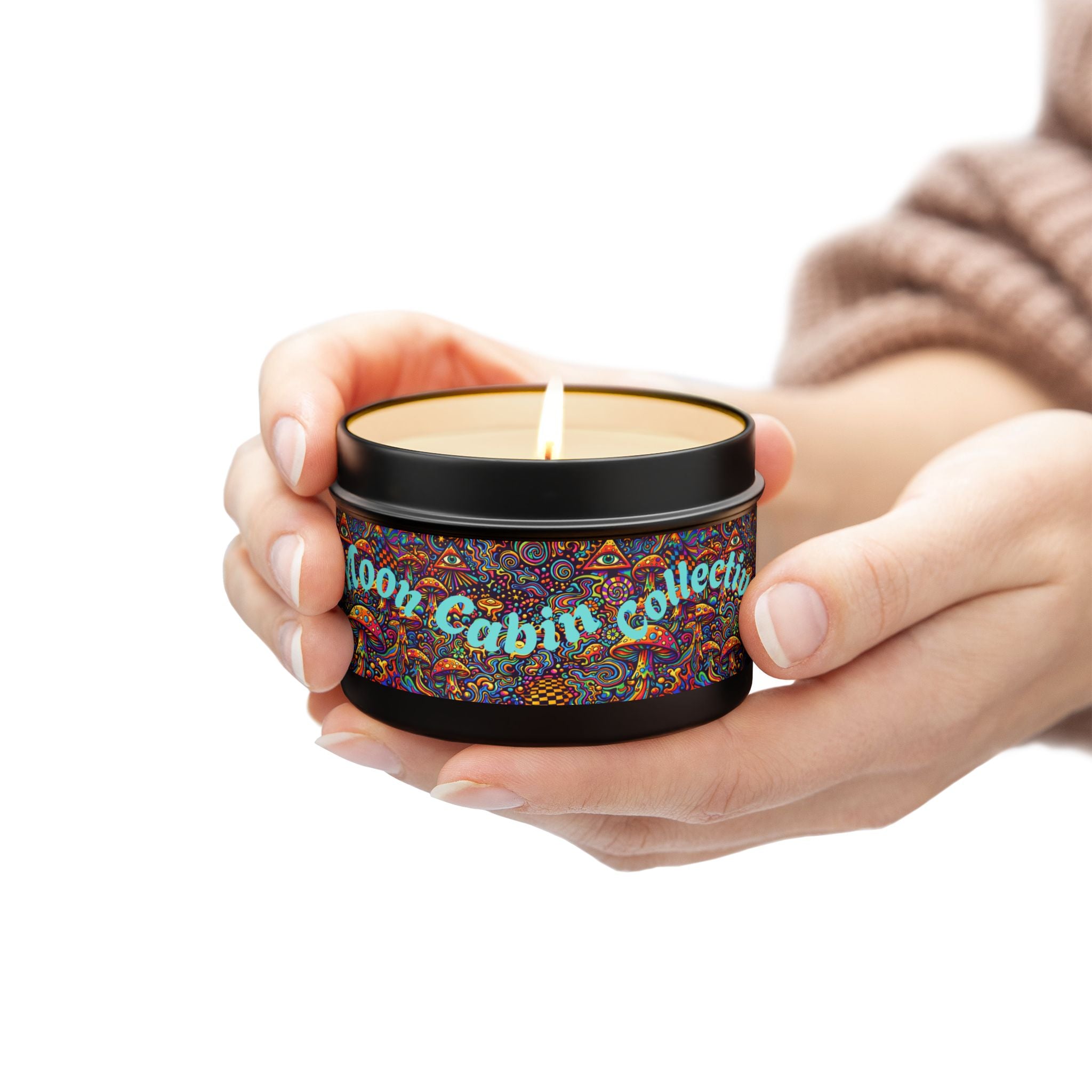Moon Cabin Collection Tin Candle – Psychedelic Mushroom Scented Tin