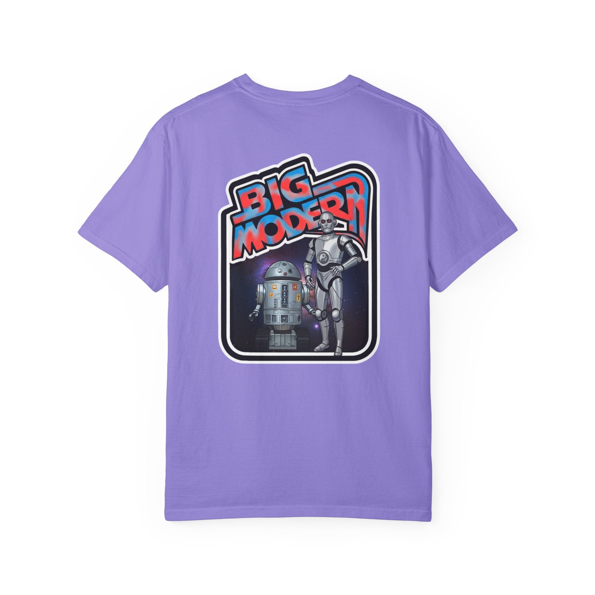Big Modern Robot Graphic T-Shirt — "GOOSE" Chest Text, Retro Sci‑Fi Back Print